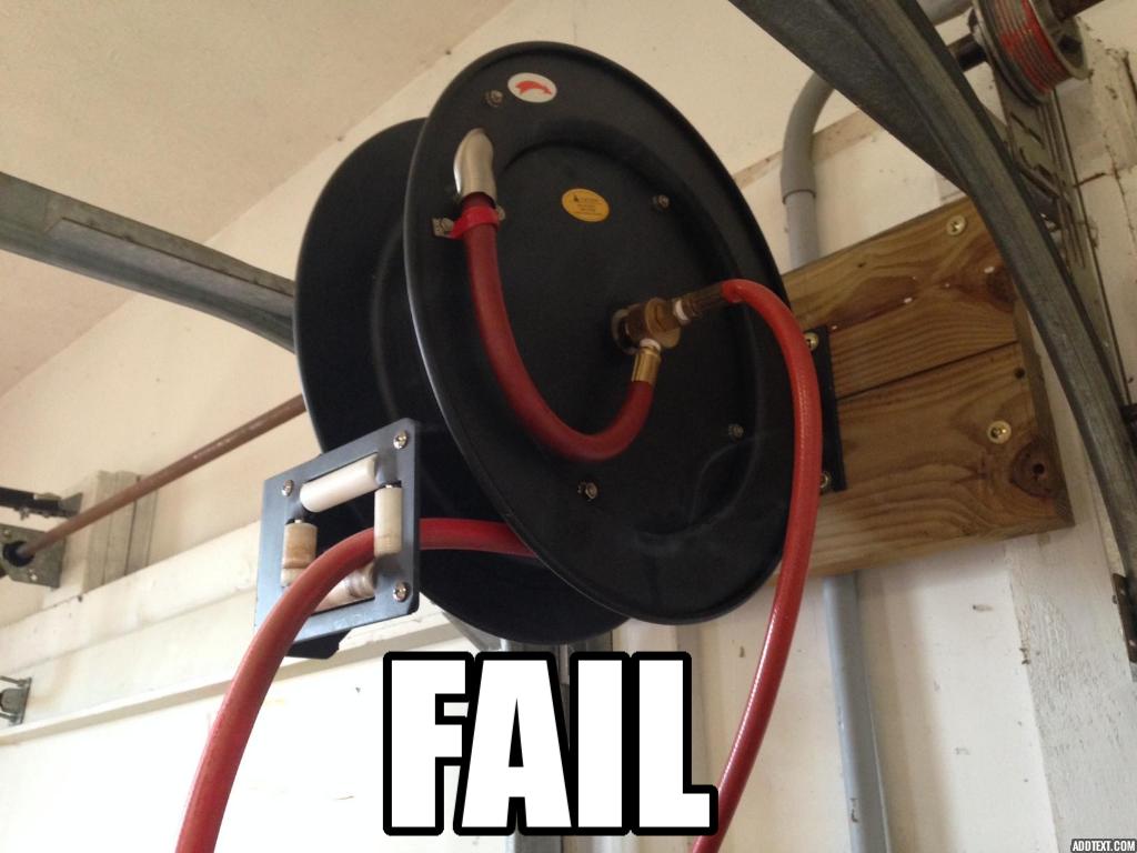 Harbor Freight Air Hose Reel: FAIL